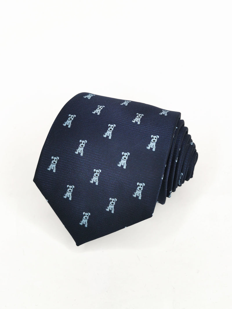2x1 - Corbata azul marino con perros celestes - DiversoMen