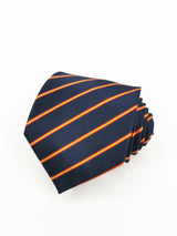 2x1 - Corbata azul marino con rayas roja y amarilla finas - DiversoMen