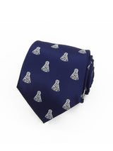 Corbata azul marino con Virgen del Rocio blanca - DiversoMen