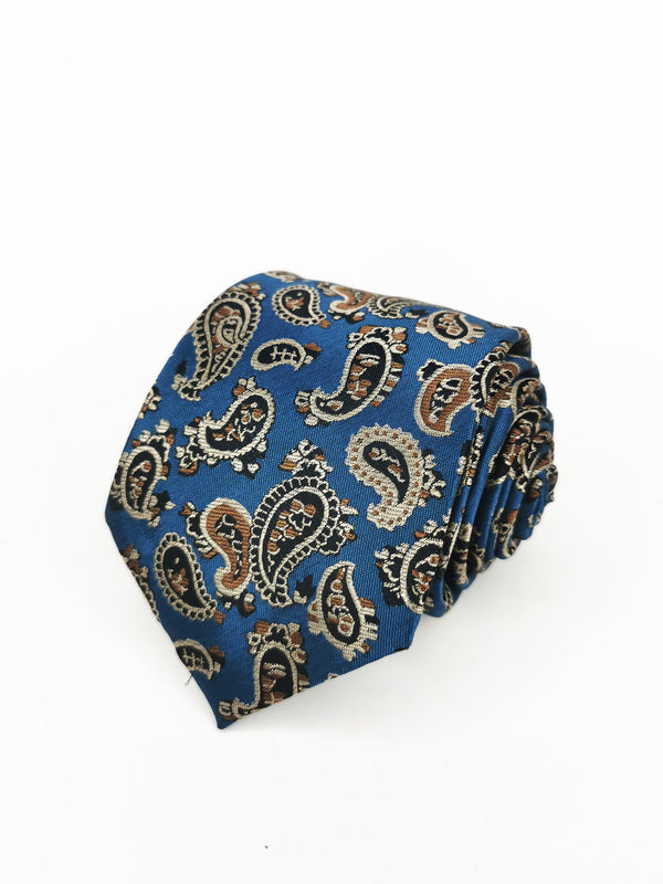 2x1 - Corbata azul petróleo cachemir cobre - DiversoMen