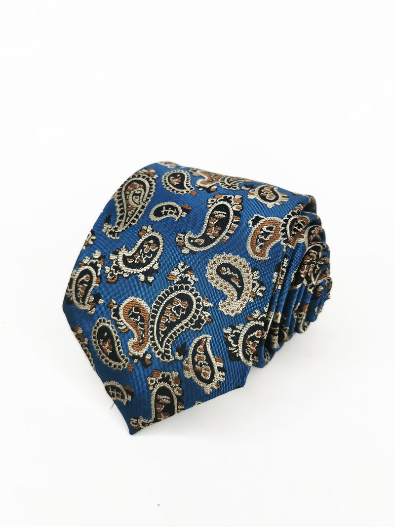 2x1 - Corbata azul petróleo cachemir cobre - DiversoMen