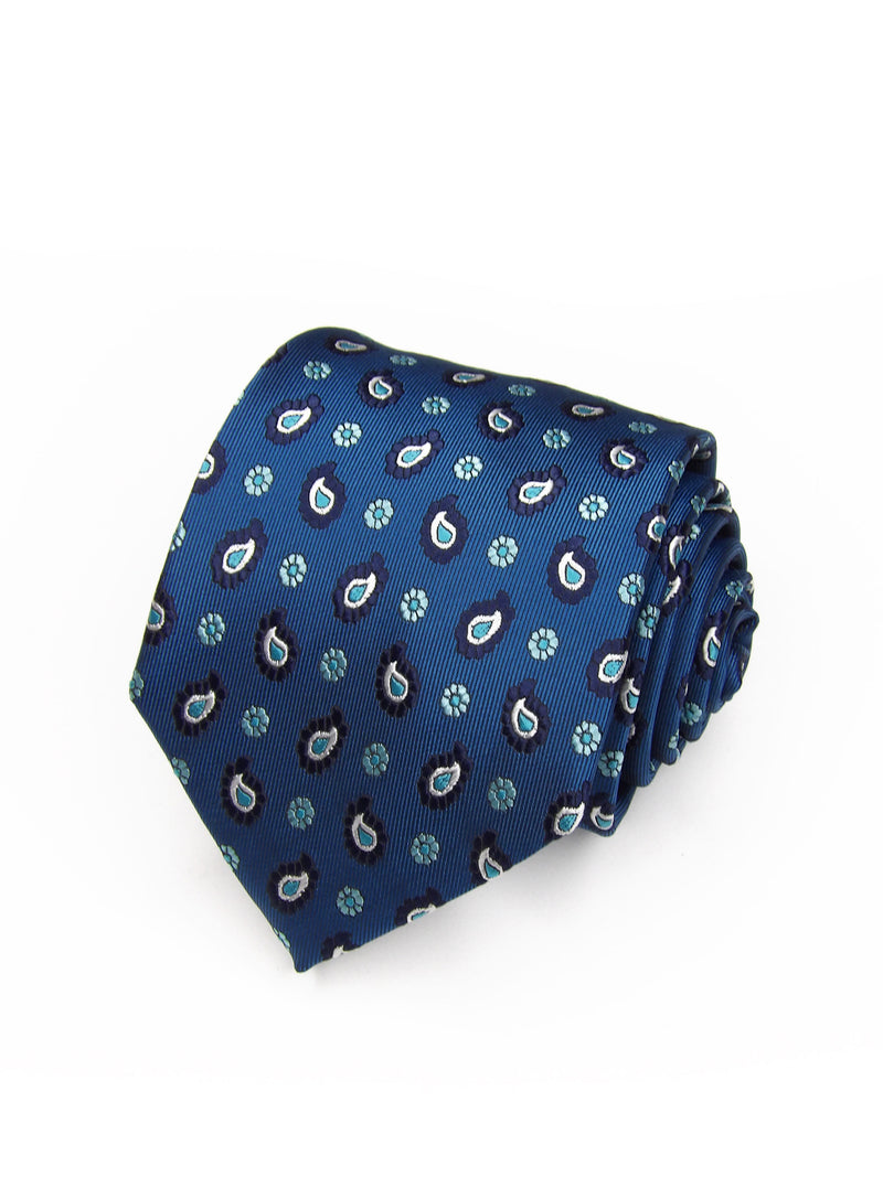 2x1 - Corbata azul petroleo paisley marino y celeste - DiversoMen