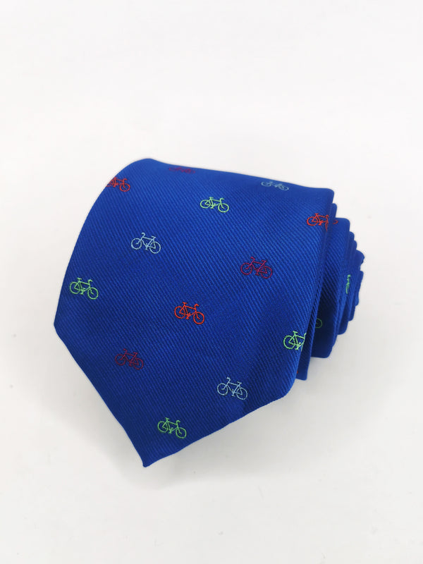2x1 - Corbata azul con bicicletas pequeñas de colores - DiversoMen