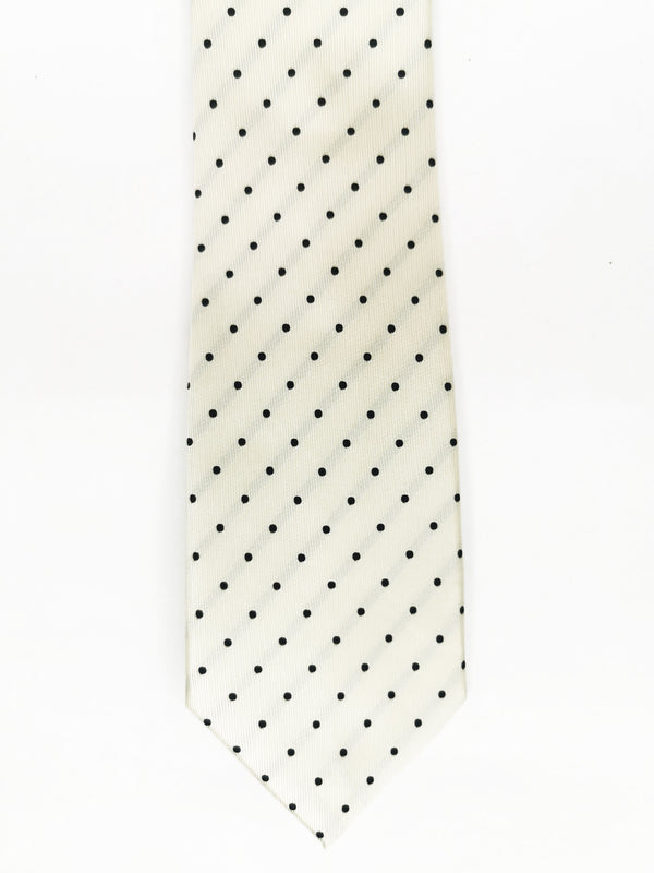 2x1 - Corbata beige de lunares negros medianos - DiversoMen