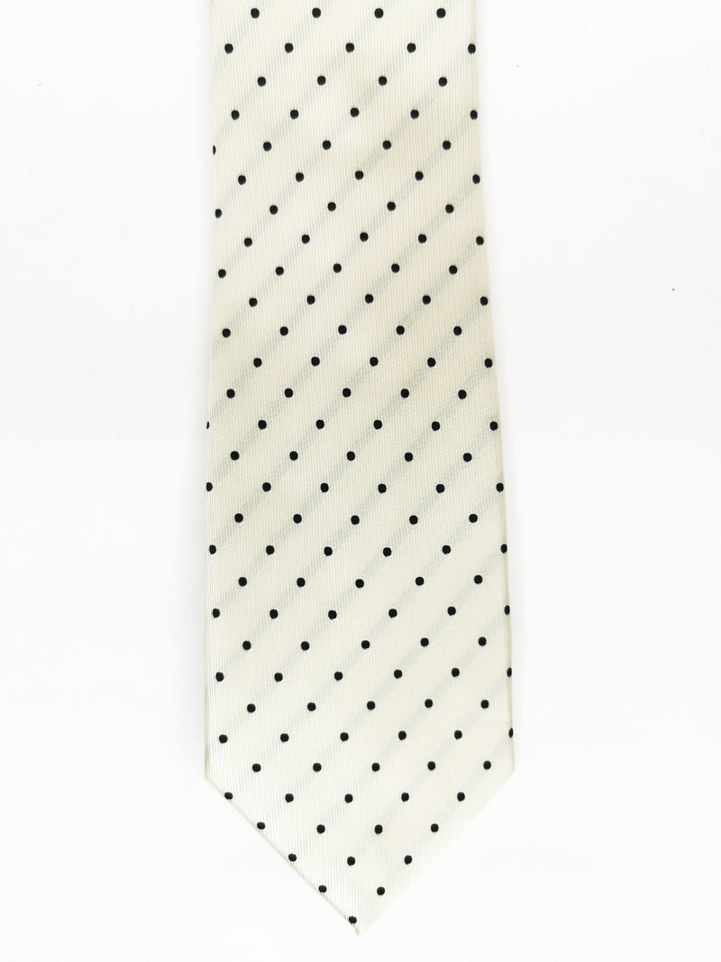 2x1 - Corbata beige de lunares negros medianos - DiversoMen