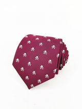2x1 - Corbata buganvilla con calaveras piratas blancas - DiversoMen