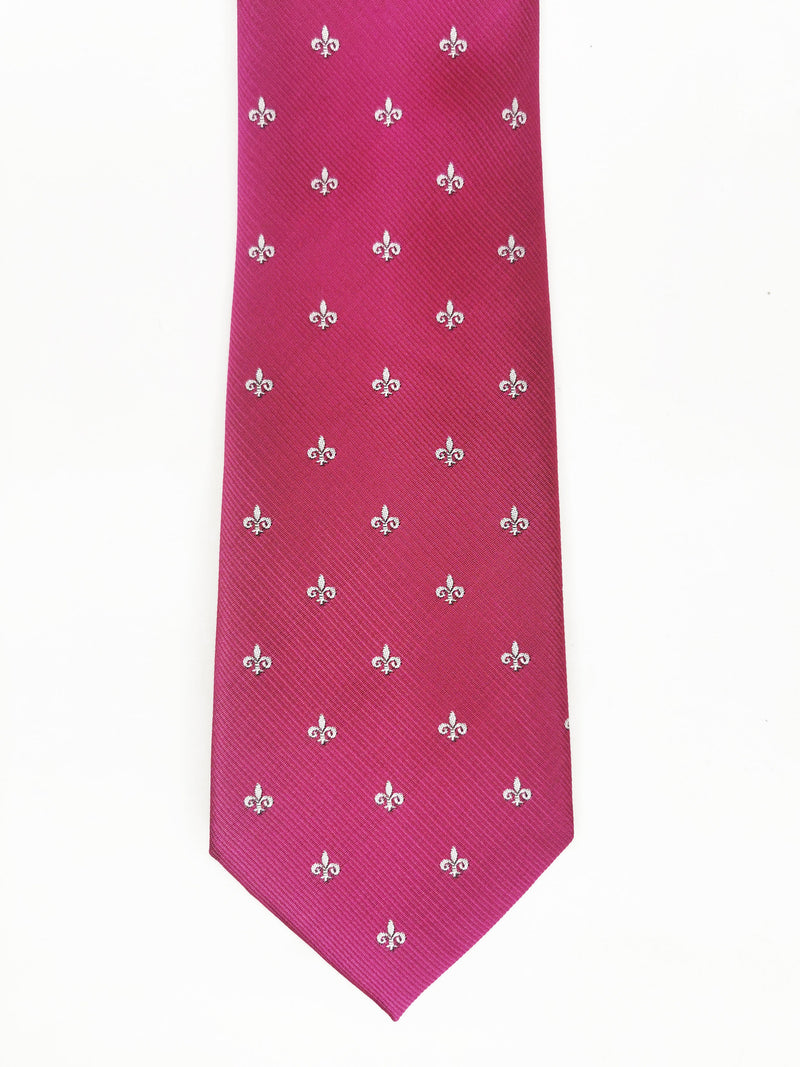 2x1 - Corbata buganvilla con flor de lis grande blanca - DiversoMen