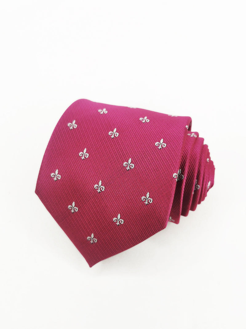 2x1 - Corbata buganvilla con flor de lis grande blanca - DiversoMen