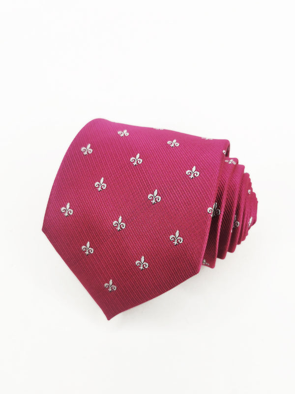 2x1 - Corbata buganvilla con flor de lis grande blanca - DiversoMen