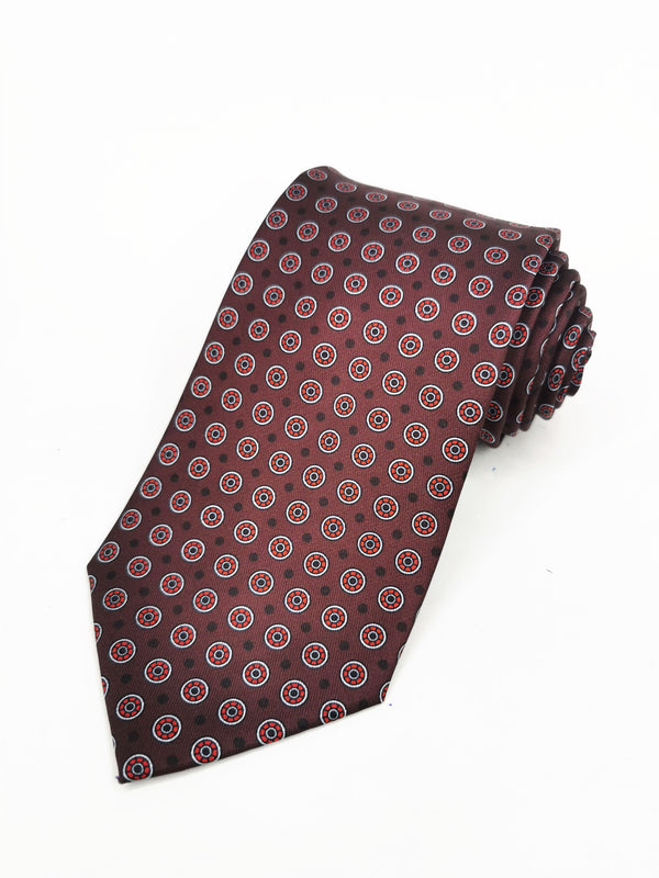 2x1 - Corbata burdeos con círculos rojos - DiversoMen
