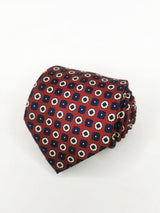 2x1 - Corbata burdeos flores beige y azul marino - DiversoMen