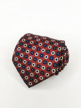 2x1 - Corbata burdeos flores beige y azul marino - DiversoMen