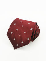 Cravate bordeaux à fleurs blanches - DiversoMen