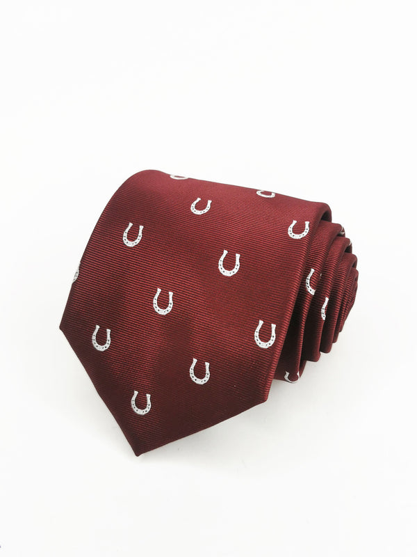 2x1 - Corbata burdeos con herraduras blancas - DiversoMen