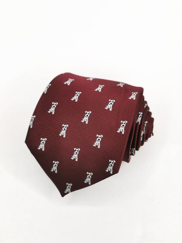 2x1 - Corbata burdeos con perros blancos - DiversoMen