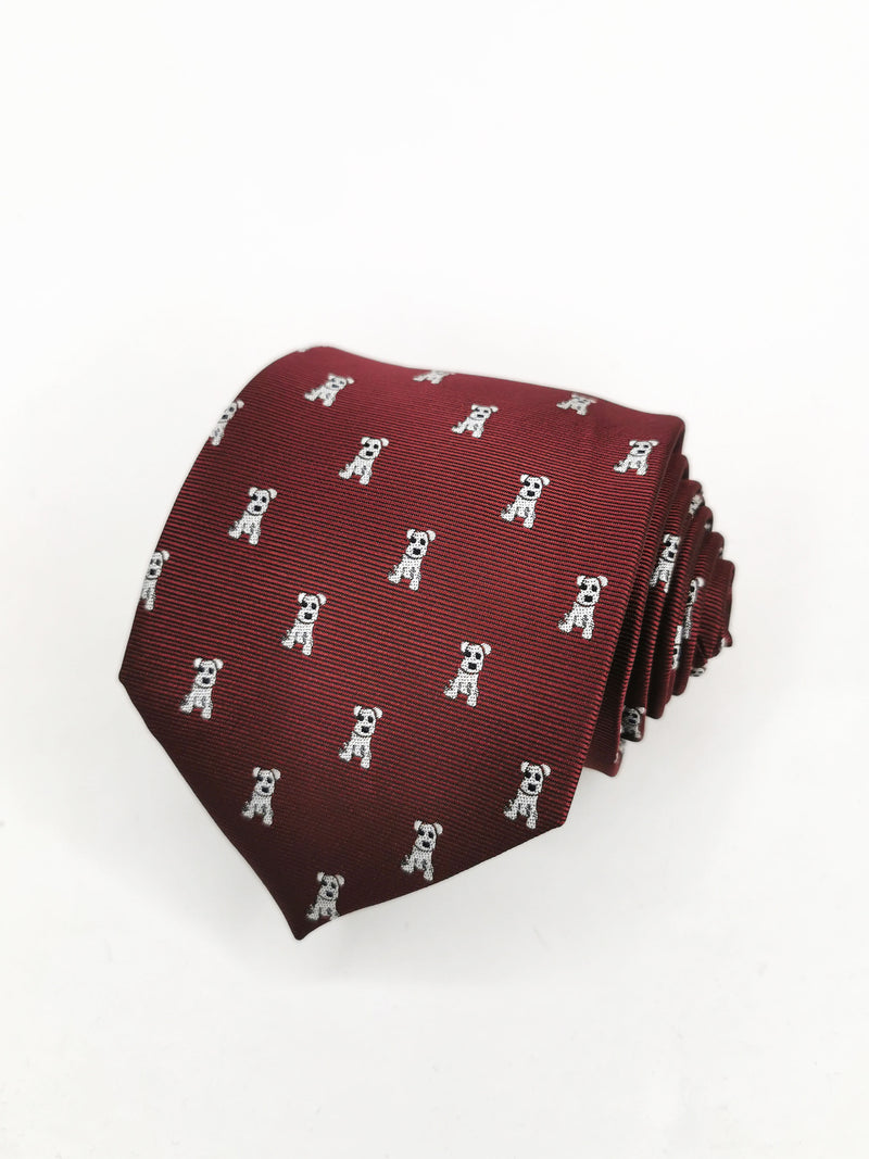 2x1 - Corbata burdeos con perros blancos - DiversoMen