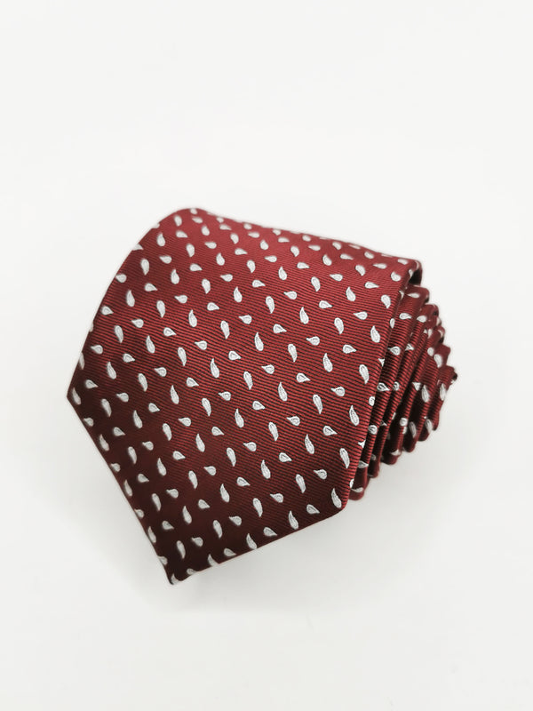 2x1 - Corbata burdeos con pequeñas gotas blancas - DiversoMen