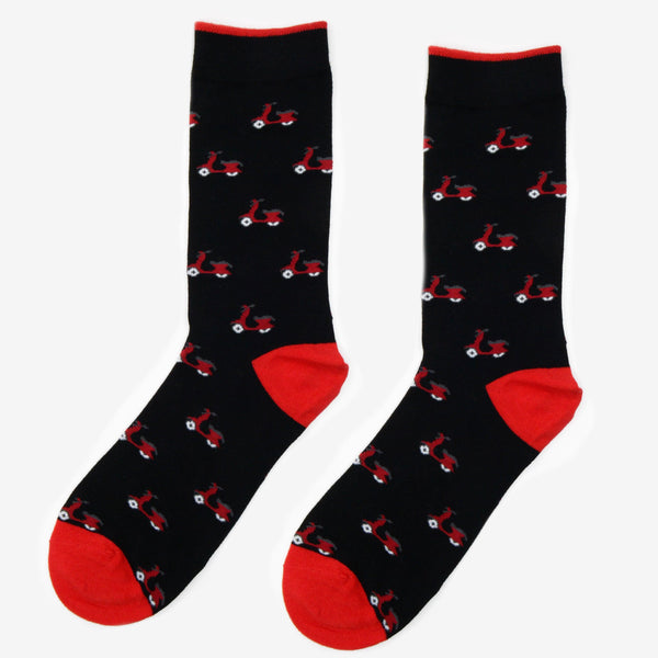 Calcetines negros con vespas rojas - DiversoMen