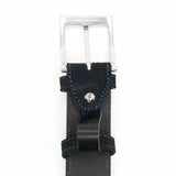 Cinturón de piel serraje azul marino - DiversoMen