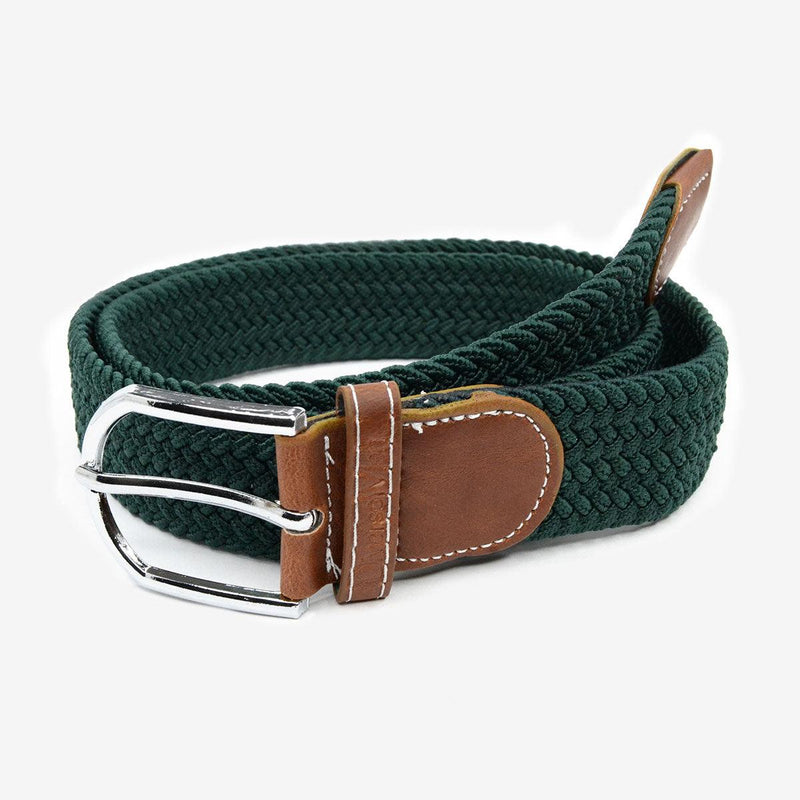 Cinturón trenzado elástico verde oscuro - DiversoMen