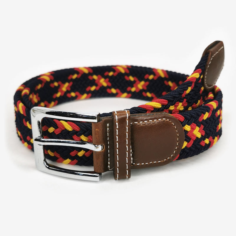 2x1 - Cinturón trenzado elástico azul marino bandera - DiversoMen