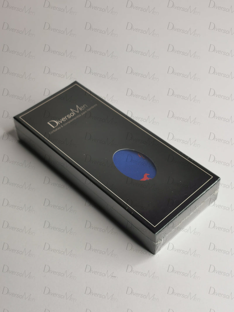 Corbata azul con caballos rojos Corbatas