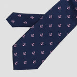 Corbata azul marino con anclas rosas - DiversoMen