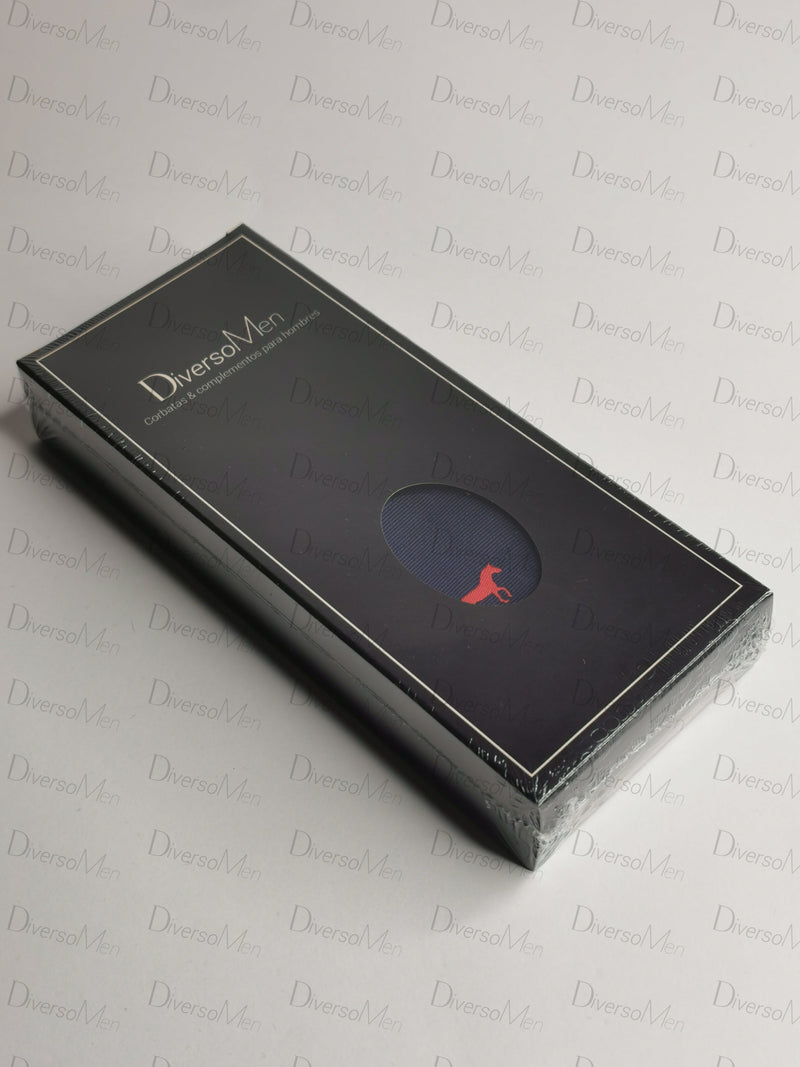 Corbata azul marino con caballos rojos Corbatas