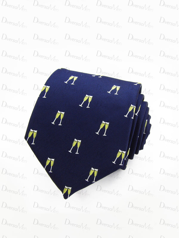 Corbata azul marino con copas Corbatas