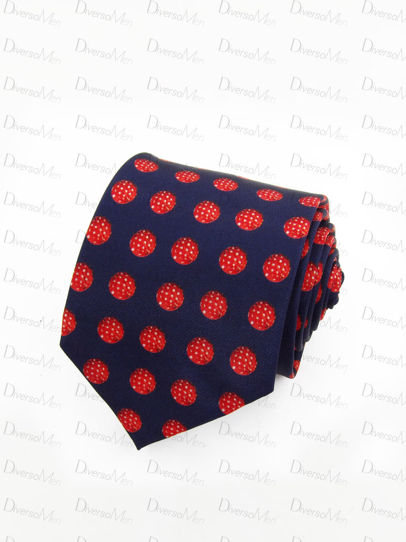 Corbata azul marino con farolillos rojos Corbatas