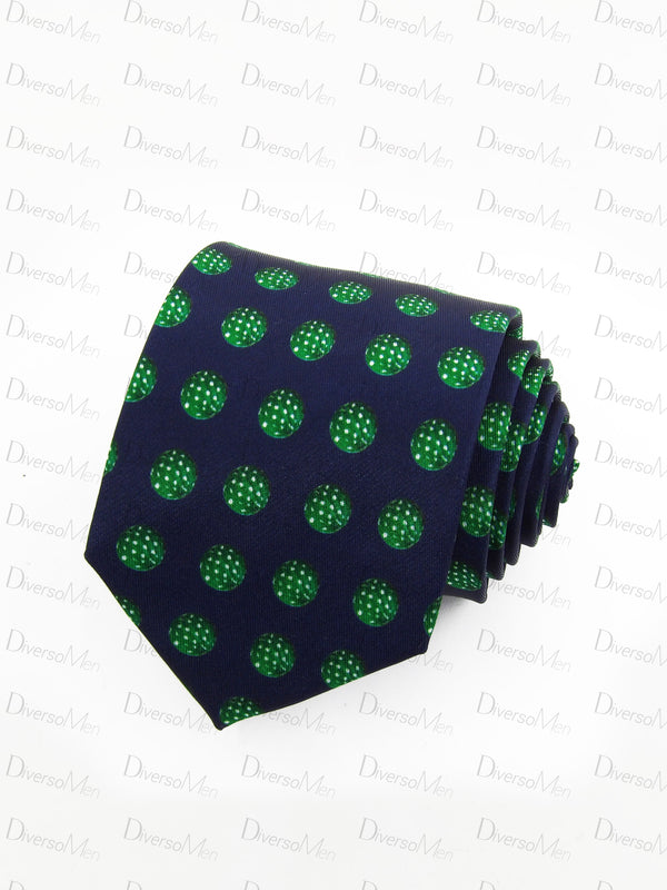 Corbata azul marino con farolillos verdes Corbatas