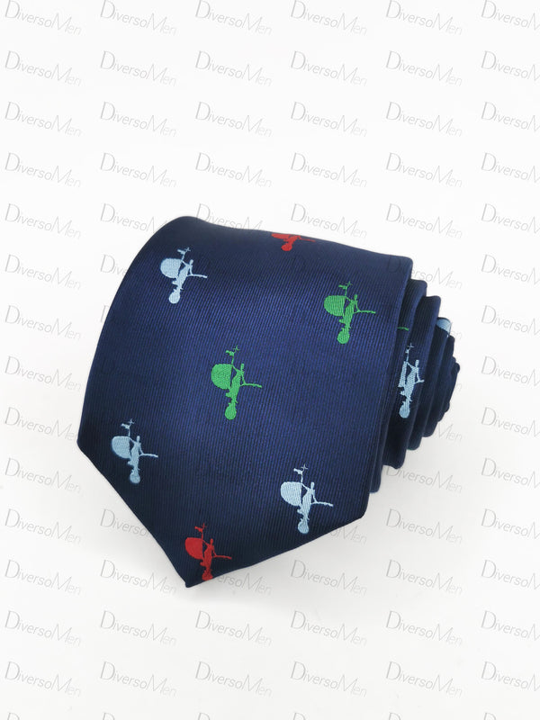 Corbata azul marino con giraldillo en colores Corbatas