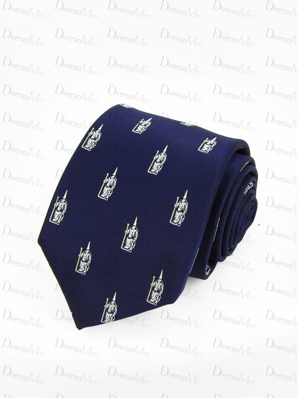 Corbata azul marino con nazareno blanco Corbatas
