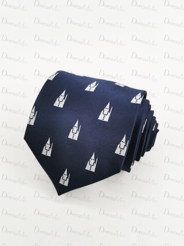 Corbata azul marino con nazarenos blancos Corbatas