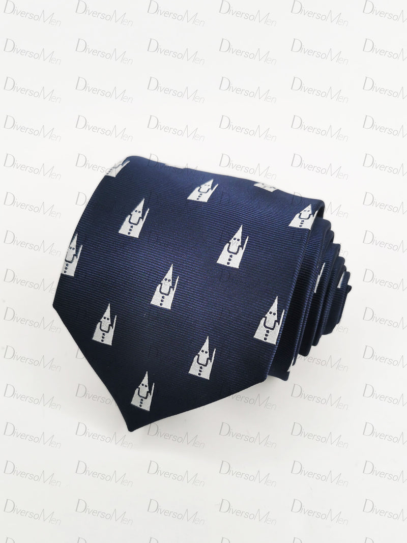 Corbata azul marino con nazarenos blancos Corbatas