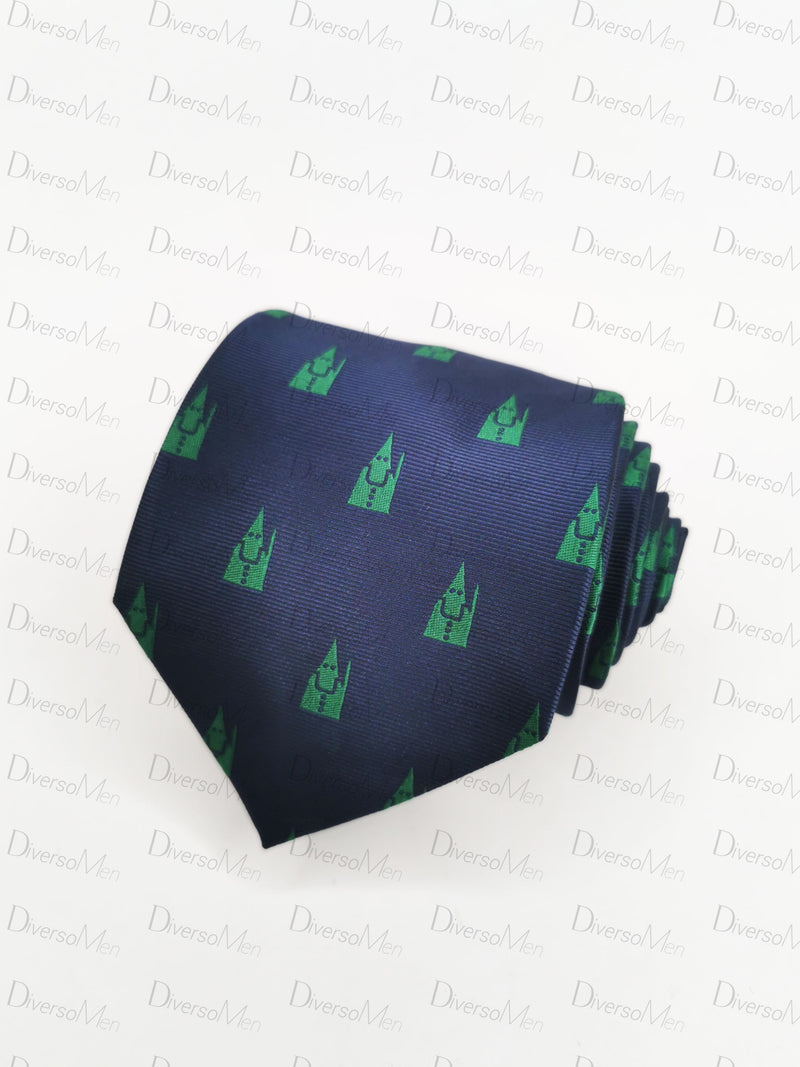 Corbata azul marino con nazarenos verdes Corbatas