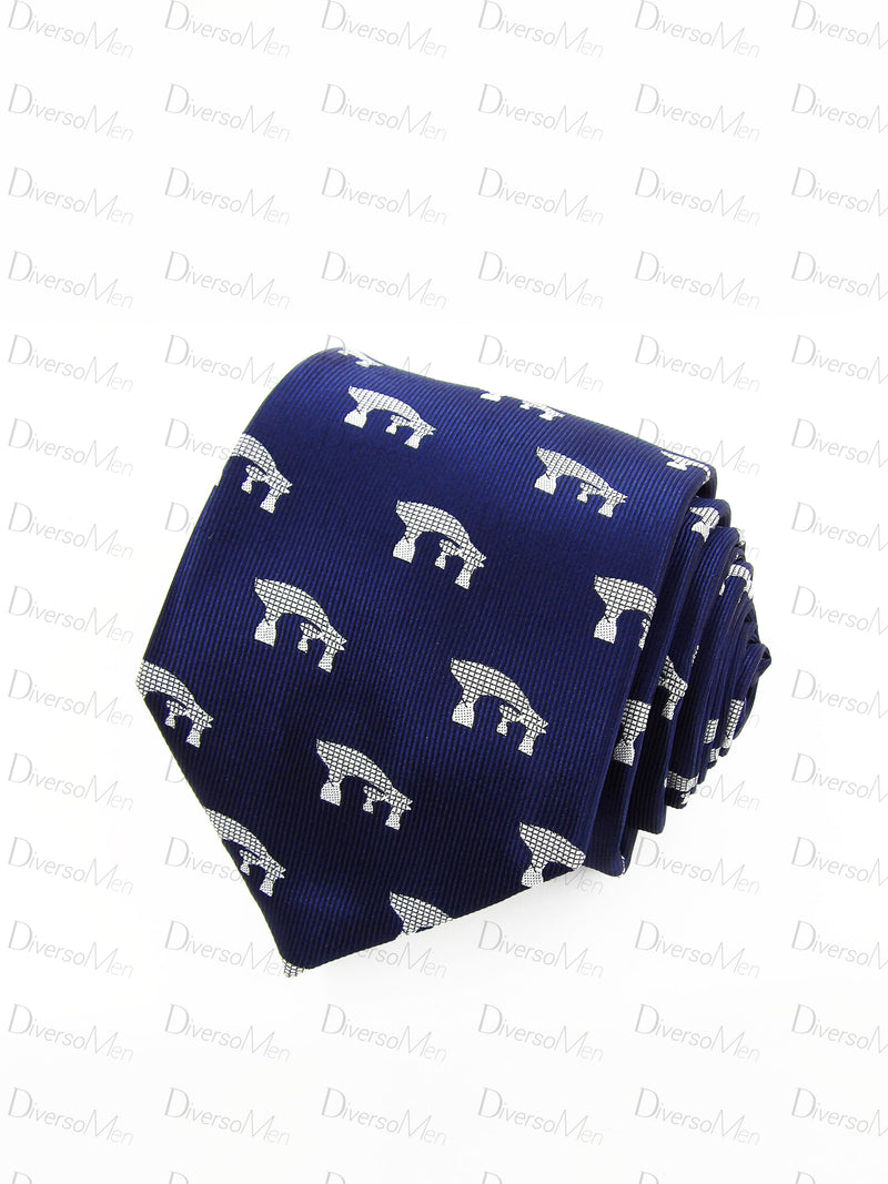 Corbata azul marino Setas Sevilla blancas Corbatas