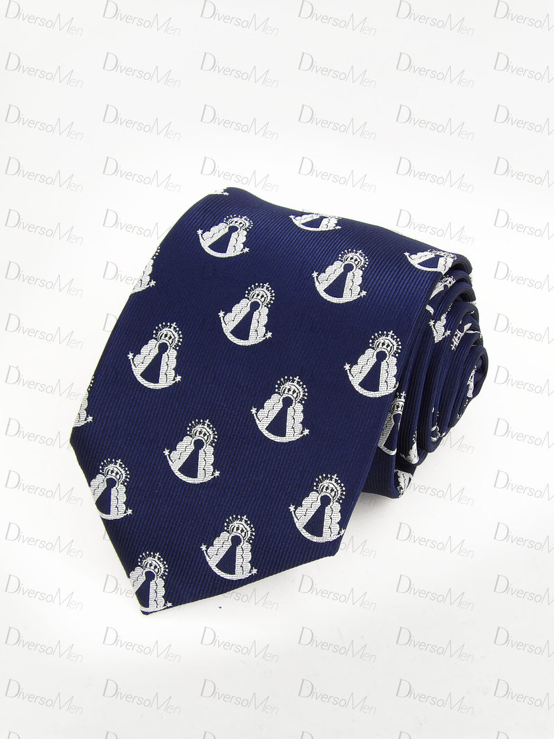Corbata azul marino silueta Virgen del Rocio Corbatas