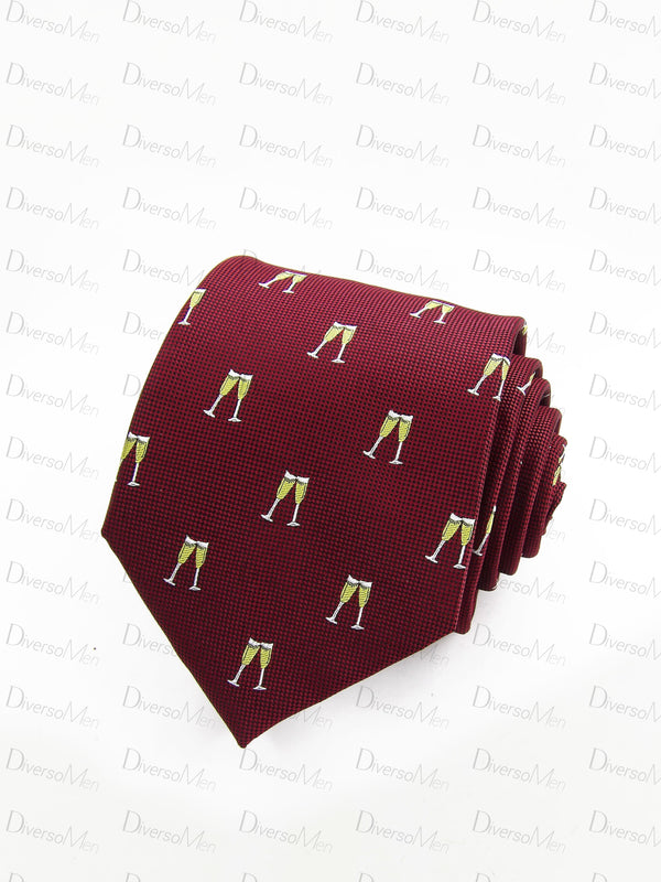 Corbata burdeos con copas Corbatas