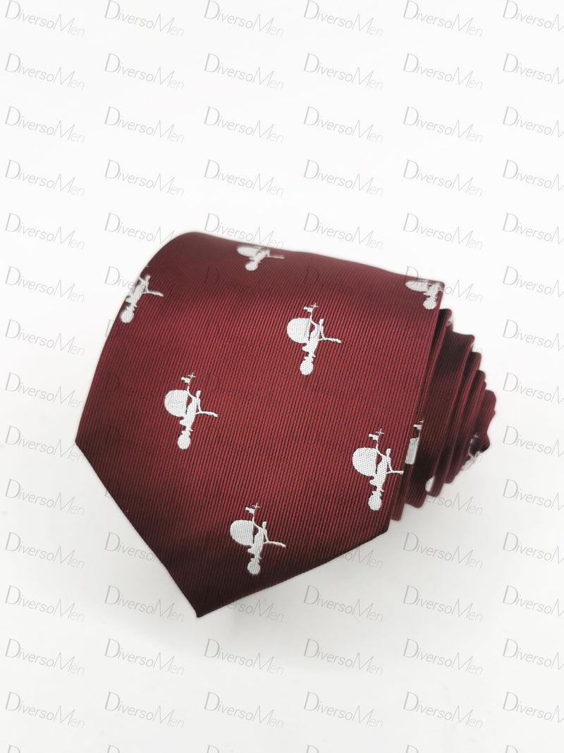 Corbata burdeos con giraldillo blanco Corbatas