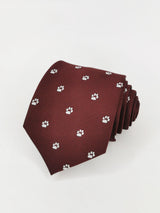 Corbata burdeos con huellas blancas - DiversoMen
