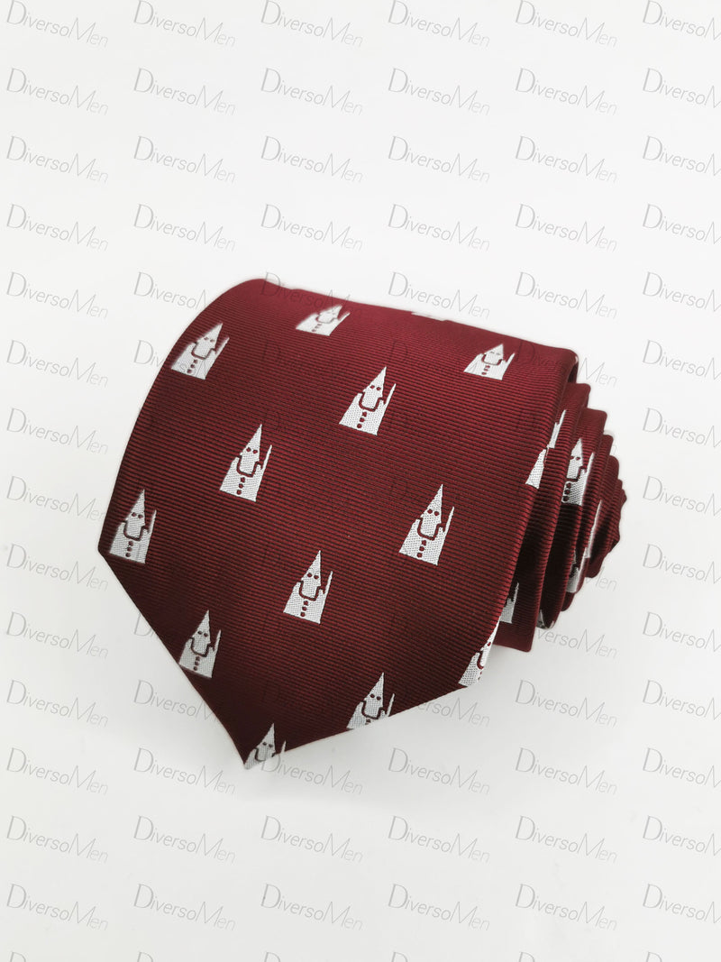 Corbata burdeos con nazarenos blancos Corbatas