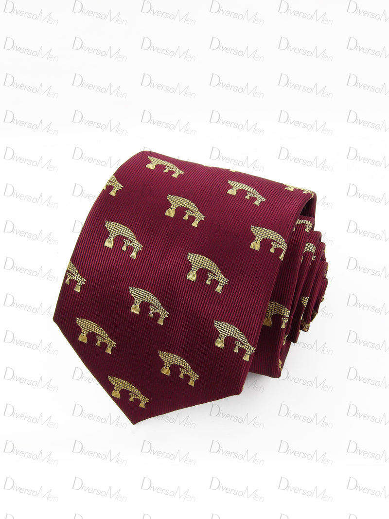 Corbata burdeos Setas Sevilla doradas Corbatas