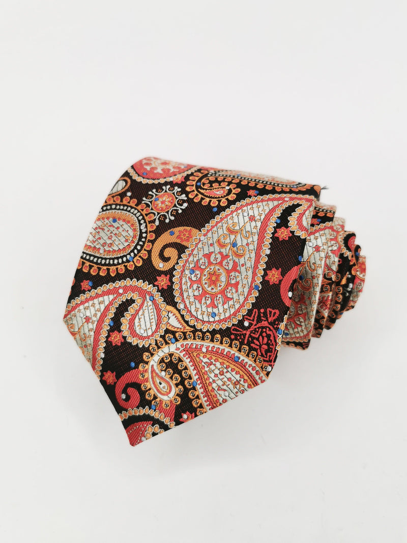 Corbata cachemir brillante tonos rosas y marrones - DiversoMen