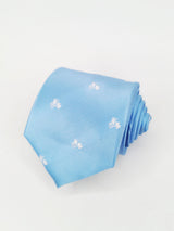 Corbata celeste con motos vespas blancas - DiversoMen