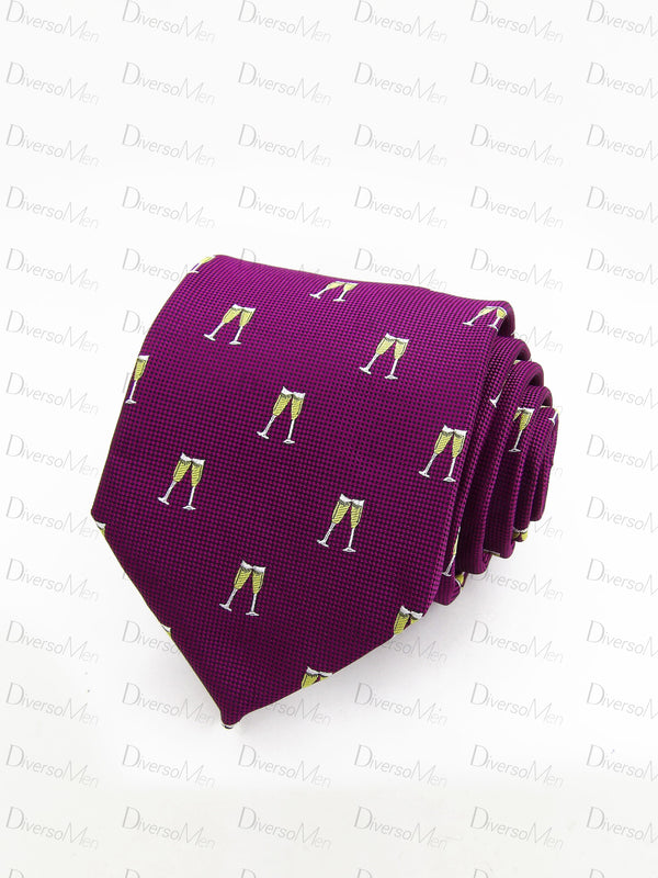 Corbata magenta con copas Corbatas