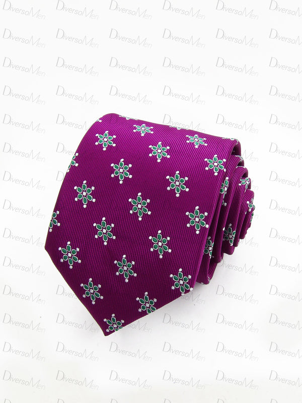 Corbata magenta con mariquillas de la Macarena Corbatas
