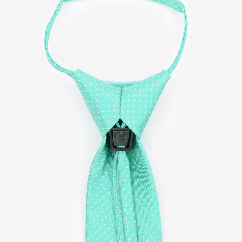 Corbata niños verde agua de lunares blancos pequeños - DiversoMen