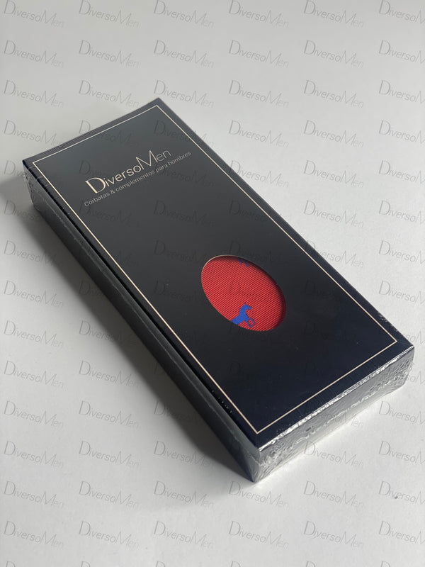 Corbata roja con caballos azules Corbatas