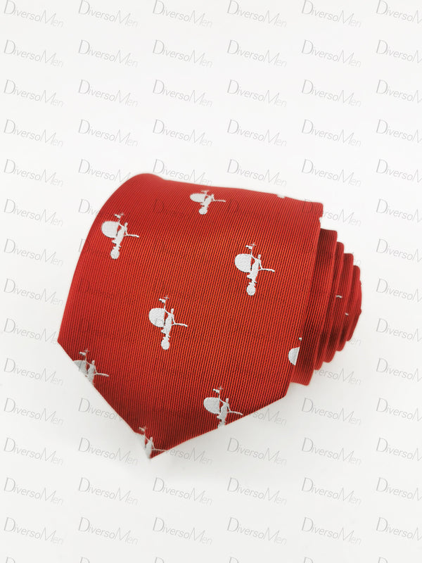 Corbata roja con giraldillo blanco Corbatas